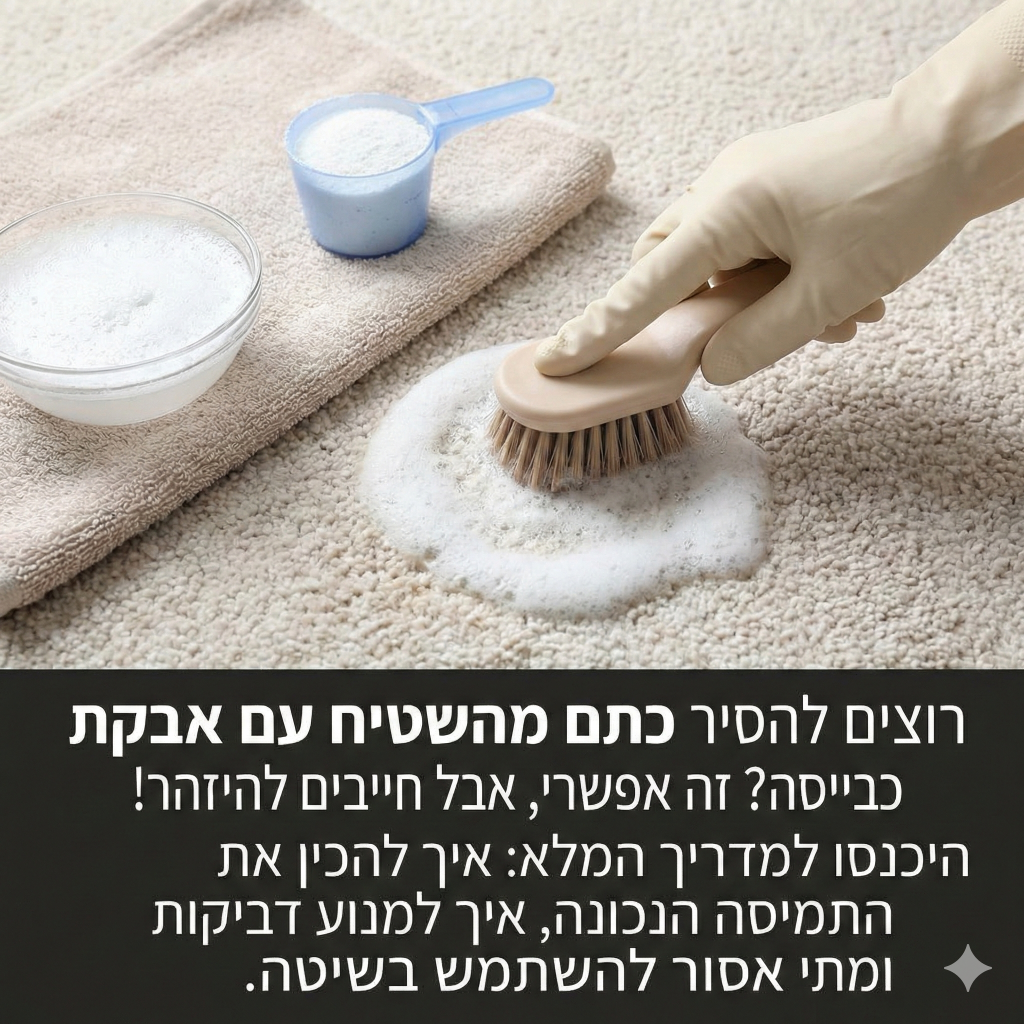 להסיר כתם מהשטיח עם אבקת כביסה